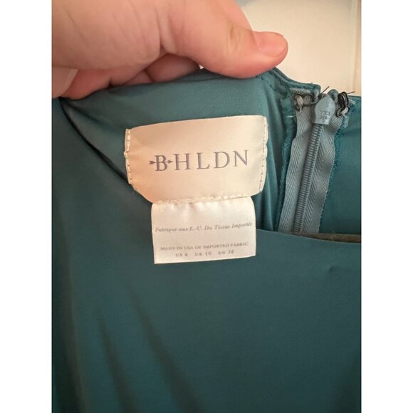 Anthropologie BHLDN Lena Flutter Sleeve Jersey Maxi‎ Gown Dress Teal Size 6 NWT - Picture 5 of 7